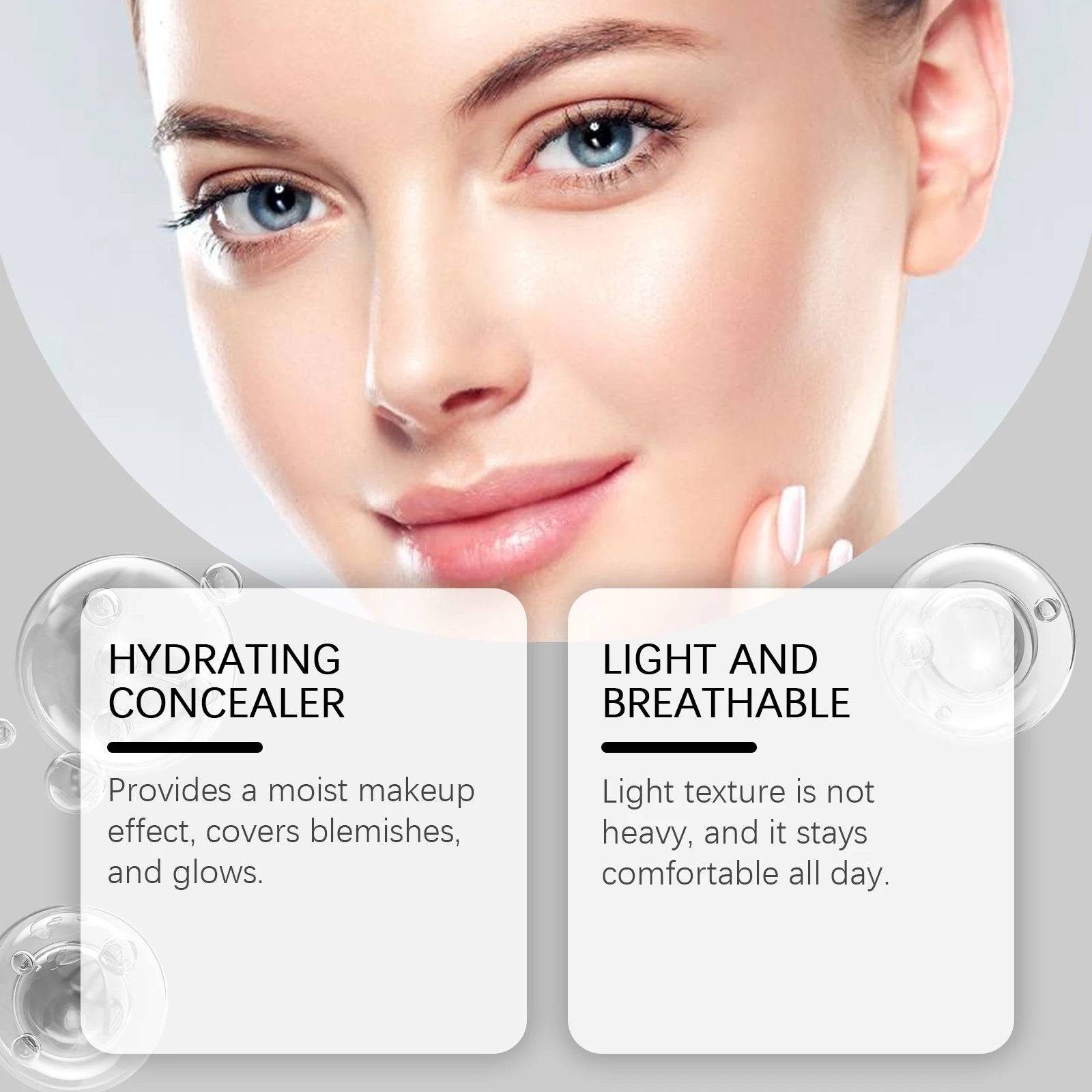 Vitamin E Light Skin Beauty Foundation Hyaluronic Acid Moisturizing Concealer Brightening Even Tone Lightweight Long Wear Flawless Face Base Makeup