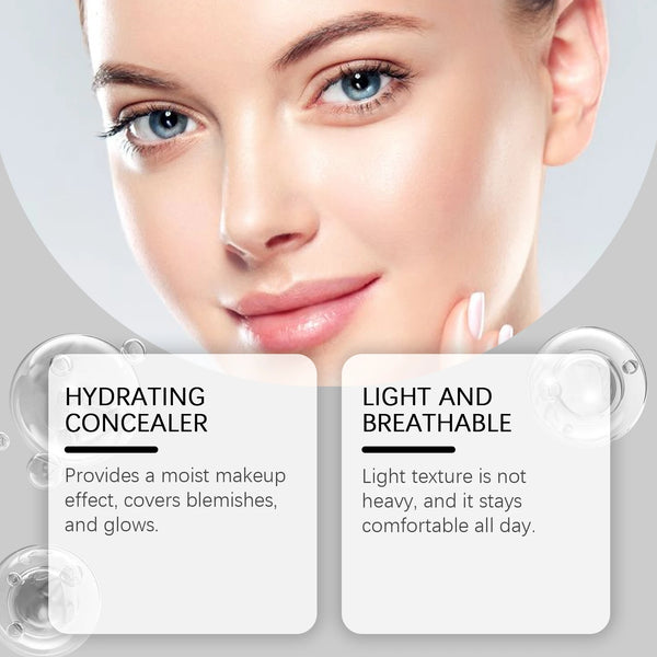 Vitamin E Light Skin Beauty Foundation Hyaluronic Acid Moisturizing Concealer Brightening Even Tone Lightweight Long Wear Flawless Face Base Makeup