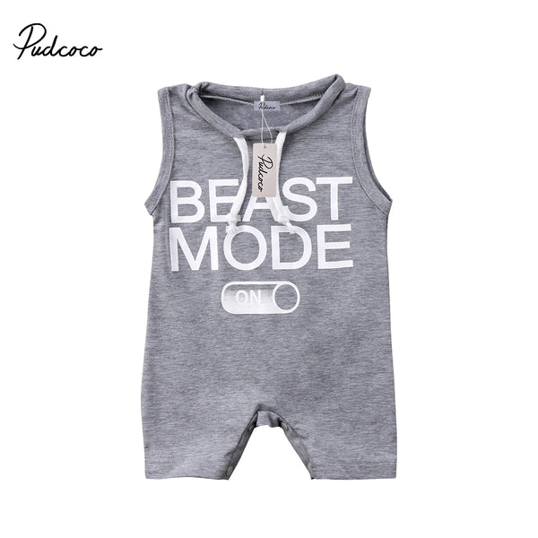 Citgeett Summer Infant Kids Baby Boy Sleeveless Romper Gray Jumpsuit Outfit Clothes Best Mode Casual Summer Clothing
