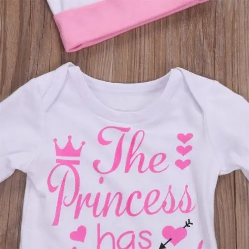 Citgeett Spring Newborn Kid Infant Baby Girls Clothes Long Sleeve Arrow Princess Jumpsuit Bodysuit+Pants Outfit Autumn Sweet Set