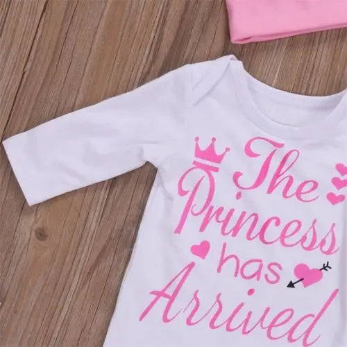 Citgeett Spring Newborn Kid Infant Baby Girls Clothes Long Sleeve Arrow Princess Jumpsuit Bodysuit+Pants Outfit Autumn Sweet Set