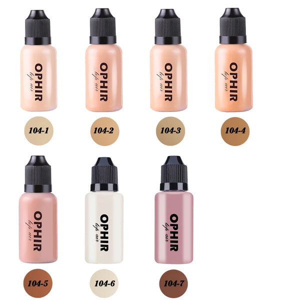 OPHIR Airbrush Makeup Foundation Inks Colors Air Foundation for Face Paint Makeup Salon Cosmetic, 7 Colors for Choose 30ml TA104
