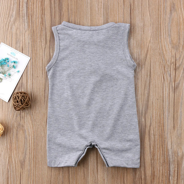 Citgeett Summer Infant Kids Baby Boy Sleeveless Romper Gray Jumpsuit Outfit Clothes Best Mode Casual Summer Clothing