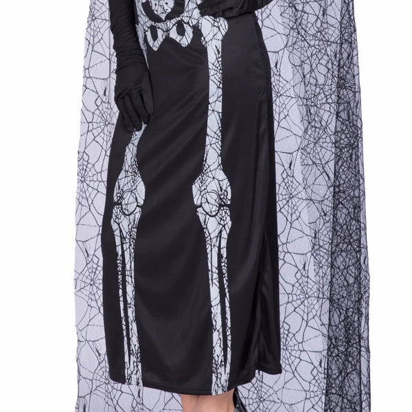 Eraspooky Sexy Women's Spider Web Skeleton Costume Scary Ghost Dress Cloak Halloween Costume For Adult Fancy Dress