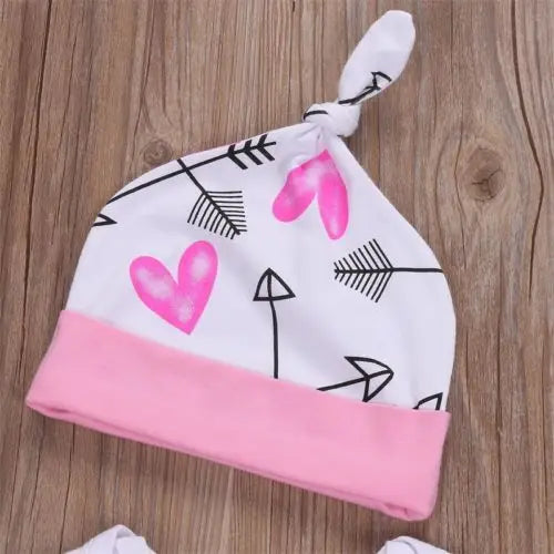 Citgeett Spring Newborn Kid Infant Baby Girls Clothes Long Sleeve Arrow Princess Jumpsuit Bodysuit+Pants Outfit Autumn Sweet Set