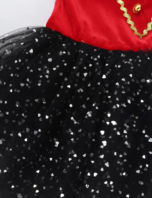 Girls Halloween Circus Ringmaster Costume Dancewear Sequins Mesh Tutu Gymnastics Leotard Dance Dress for Carnival Dress Up