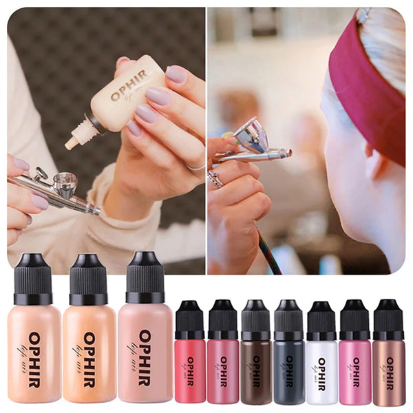 OPHIR Airbrush Makeup Foundation Inks Colors Air Foundation for Face Paint Makeup Salon Cosmetic, 7 Colors for Choose 30ml TA104