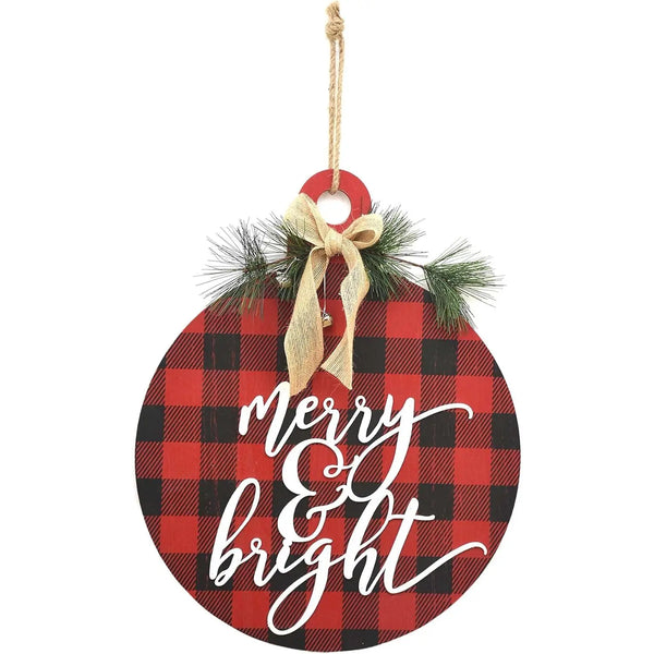Paris Loft Christmas Wall Decor, Farmhouse Holiday Sign, Large Christmas Ornament, Merry and Bright, Hanging Wood Holiday Sign,