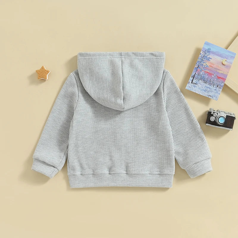 2023-07-11 Lioraitiin 12M-5Years Kids Hoodie Long Sleeve Hooded Zip-up Hoodie Solid Sweatshirt Jacket for Boys Girls
