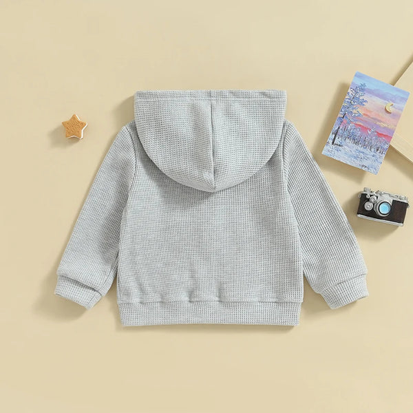 2023-07-11 Lioraitiin 12M-5Years Kids Hoodie Long Sleeve Hooded Zip-up Hoodie Solid Sweatshirt Jacket for Boys Girls