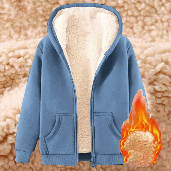 Winter Jacket Women'S Warm Fleece Jacket Winter Sweat Jacket With Hood Elegant Plain Transition Jacket Large Sizes Hooded Coats