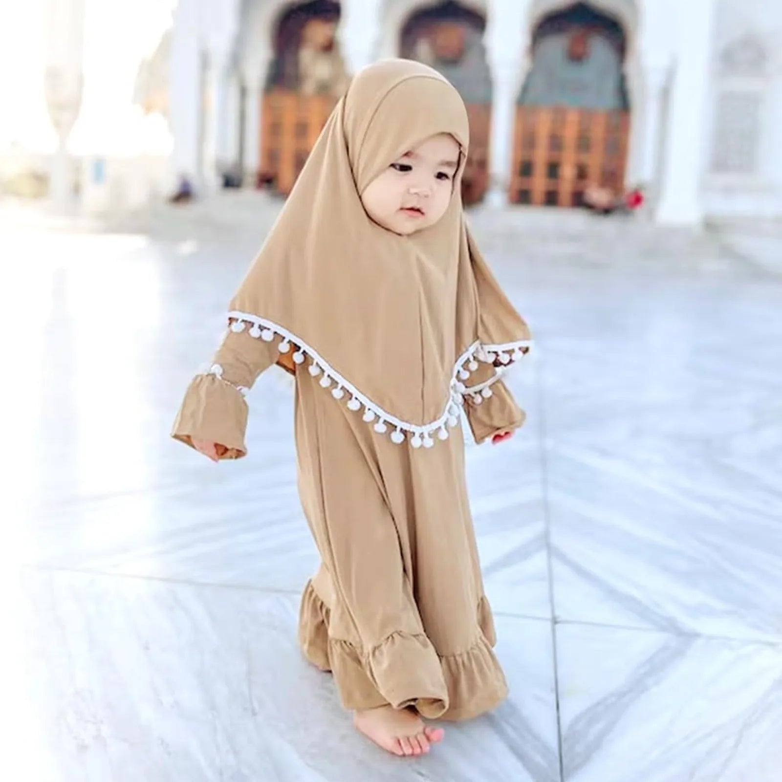 Little Girls Crop Top Girl Muslim Dress With Hijab For Newborn Infant Baby Girls Prayer Dress Muslim Little Girl Clothes Size 6