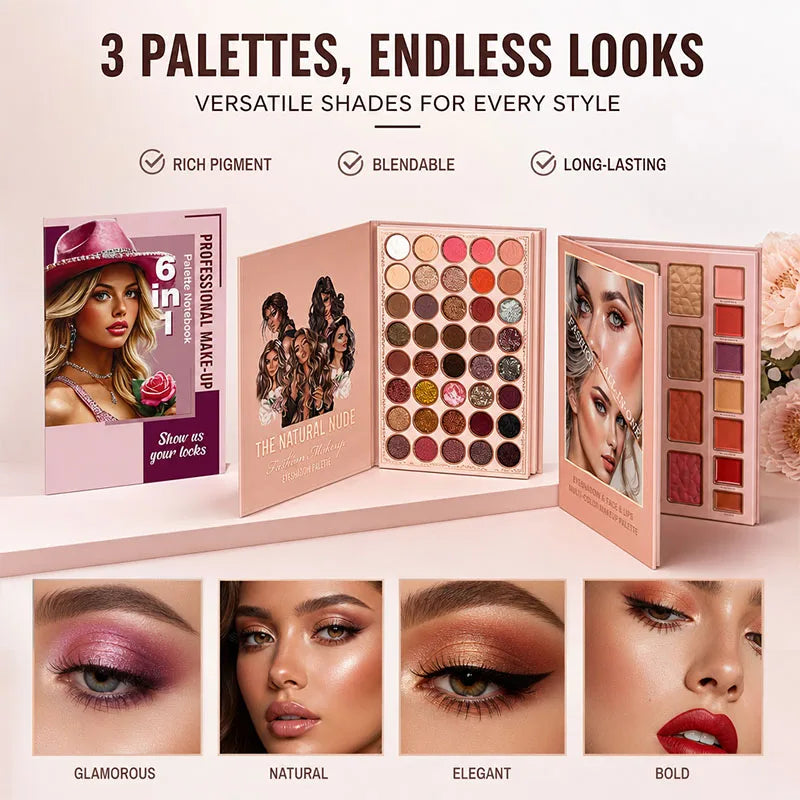 Eyeshadow Palette Book 76/91/117 Colors Matte Shimmer Glitter High Pigmented Long Lasting Resistant Beginner Friendly Makeup for Daily Use Party Gift Women Girl