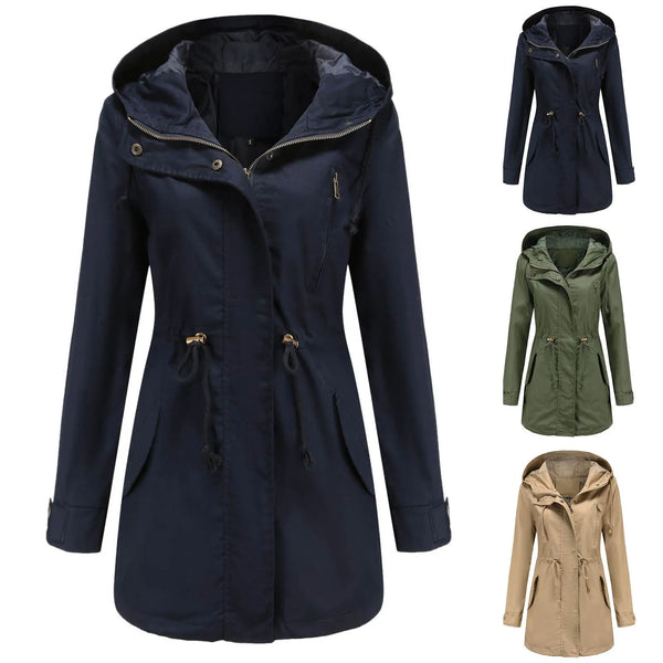 Women Jacket Coat Windproof Waterproof Autumn Lightweight Raincoat Casual Outdoor Trench Outerwear Hooded Windbreaker Chaquetas