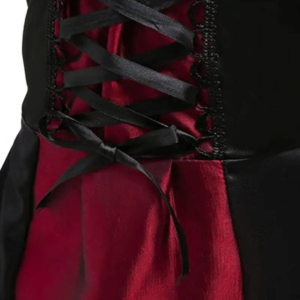 Vampire Queen Costume Halloween Dress Up Girls Royal Vampire Costume For Women Medieval Queen Halloween Dress Up With Necklace