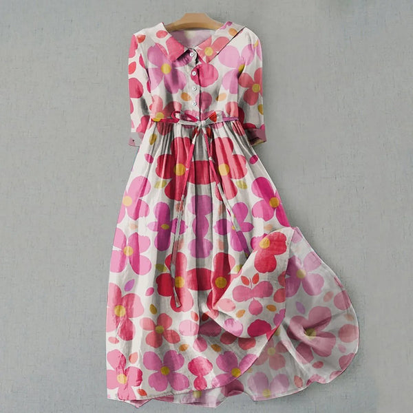 Women Korean Style Long Dresses Summer Half Sleeve Lace Up Shirt Dress Trendy A Line Ruffle Large Swing Dress Ropa De Mujer