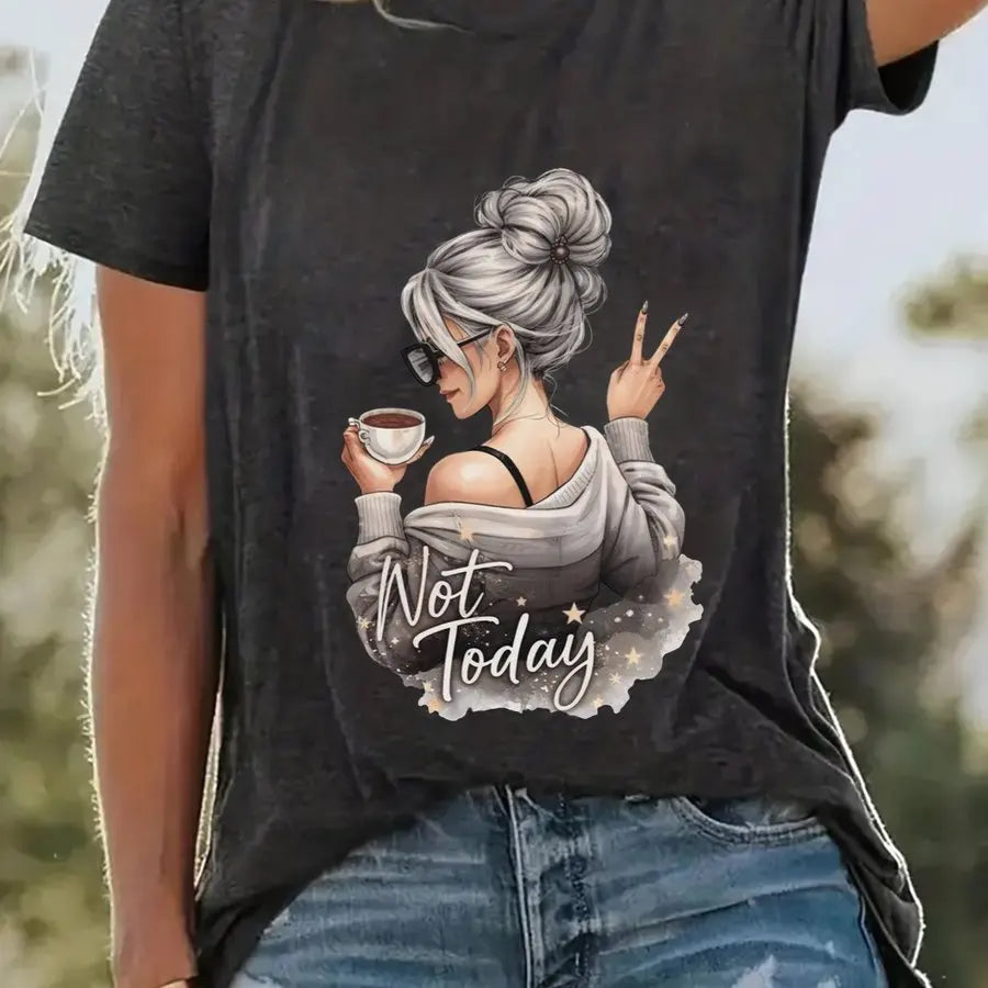 Y2k 90s 2000s Hot Sale Fashion T-shirt Artistic Wine Drink Women'S T-shirt Print Short Sleeve Women'S T Shirt Clothing Top Tee