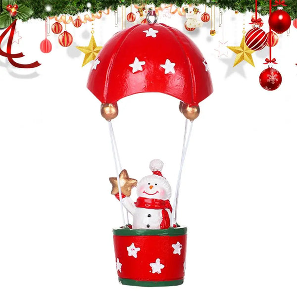 Parachute Snowman Toy Santa Claus Snowmen Parachute Ornaments Toy Christmas Tree Decoration Toys Parachute Santa Claus Ornament
