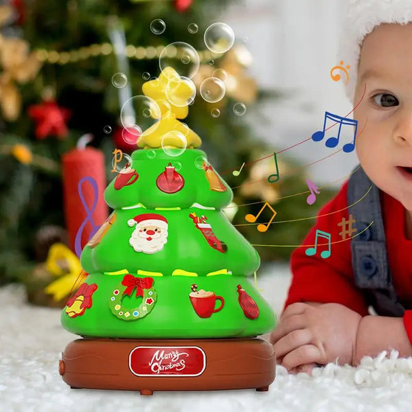 Christmas Tree Music Box Bubble Machine Toy Bubble Machine With Lights Christmas Music Children Decorating For Children For