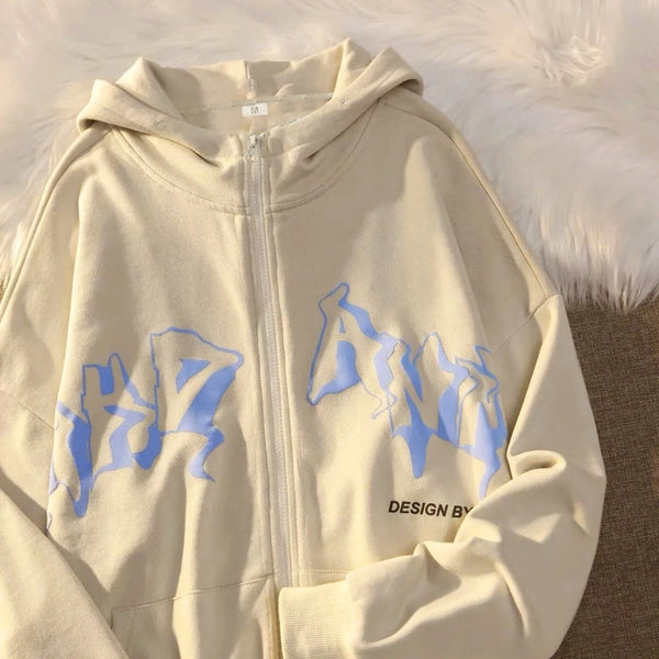 Men'S Sweatshirts Hoodies Zip Up Jacket Zip Up Hoodies Hip Hop Sweatshirt Vintage Goth Print Hooded Jacket Sudaredaras Hombre