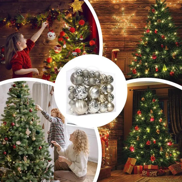 Christmas Ornaments Balls Christmas Tree Shatterproof Ornament Colorful Ball Indoor Outdoor Christmas Celebration Ornaments For