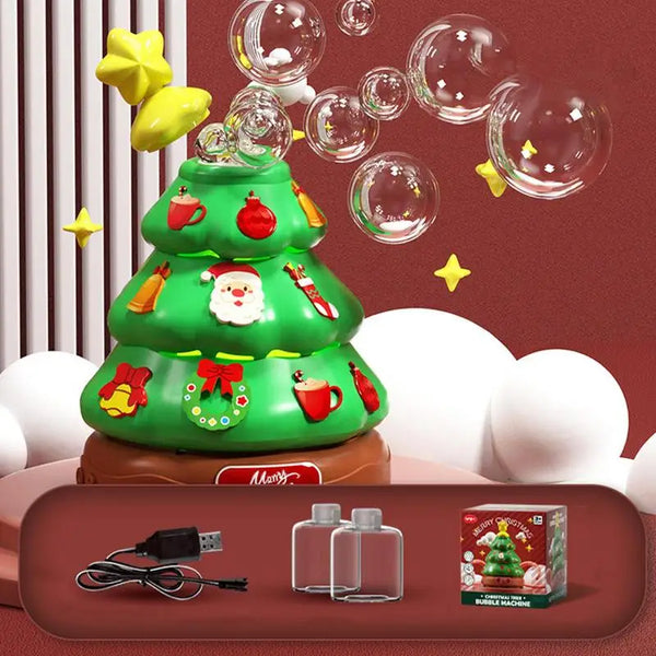 Christmas Tree Music Box Bubble Machine Toy Bubble Machine With Lights Christmas Music Children Decorating For Children For