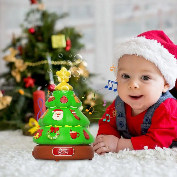 Christmas Tree Music Box Bubble Machine Toy Bubble Machine With Lights Christmas Music Children Decorating For Children For