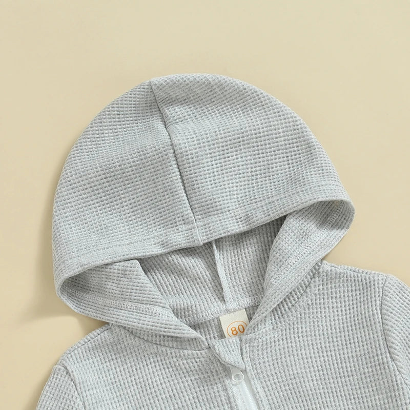 2023-07-11 Lioraitiin 12M-5Years Kids Hoodie Long Sleeve Hooded Zip-up Hoodie Solid Sweatshirt Jacket for Boys Girls