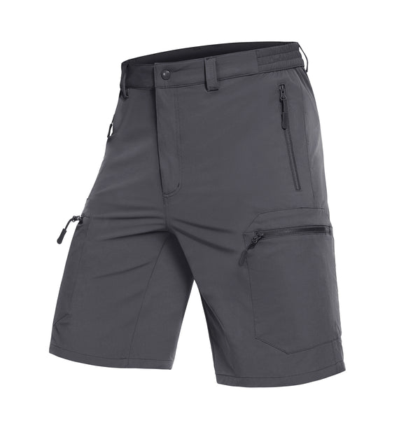 Men's Shorts Quick Dry Lightweight Hiking Cargo Golf Short Water Resistant Elastic Waist Shorts with 5 Zip Pockets