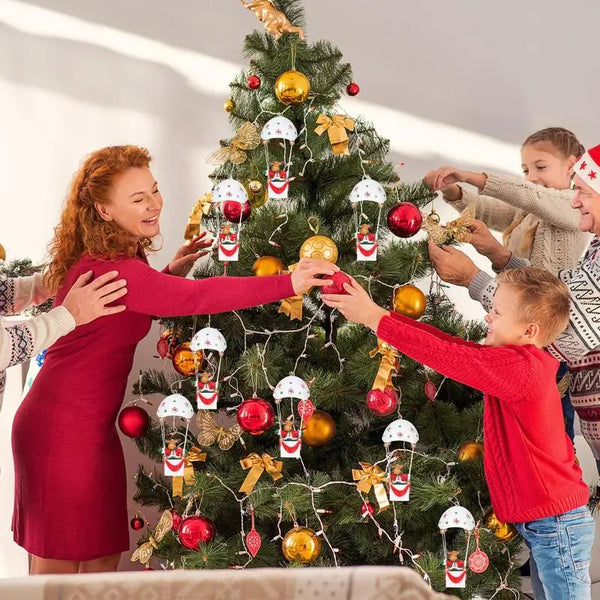Parachute Snowman Toy Santa Claus Snowmen Parachute Ornaments Toy Christmas Tree Decoration Toys Parachute Santa Claus Ornament