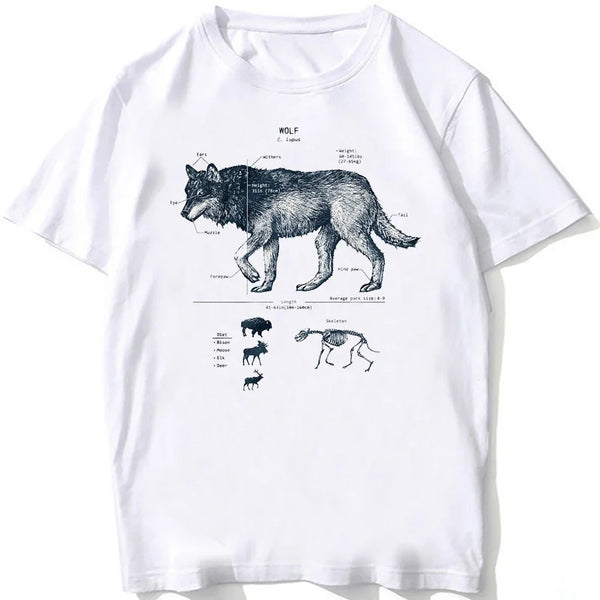 HOT SALE Casual Tee Beach Dive White Tee Vintage Tee Whale Shark Dissection Tee Female Hip Hop Aesthetic Comfortable Clothing