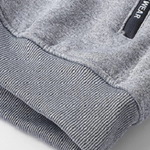 New Men's Solid Color Fleece-Lined and Thickened Winter Hooded Drawstring Sweatshirt Cardigan, Casual Warm Fleece-Lined Jacket