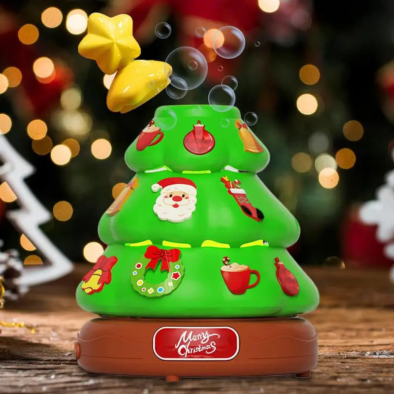 Christmas Tree Music Box Bubble Machine Toy Bubble Machine With Lights Christmas Music Children Decorating For Children For