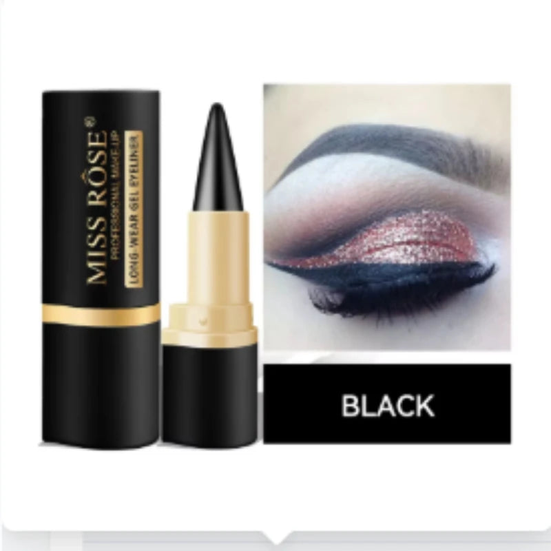 Waterproof Eyeliner Gel Matte - 24H Quick-drying Rich Pigment Single Head Gel Pencil Smudge-proof Long-lasting Black