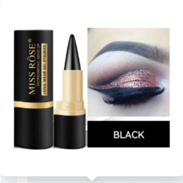 Waterproof Eyeliner Gel Matte - 24H Quick-drying Rich Pigment Single Head Gel Pencil Smudge-proof Long-lasting Black