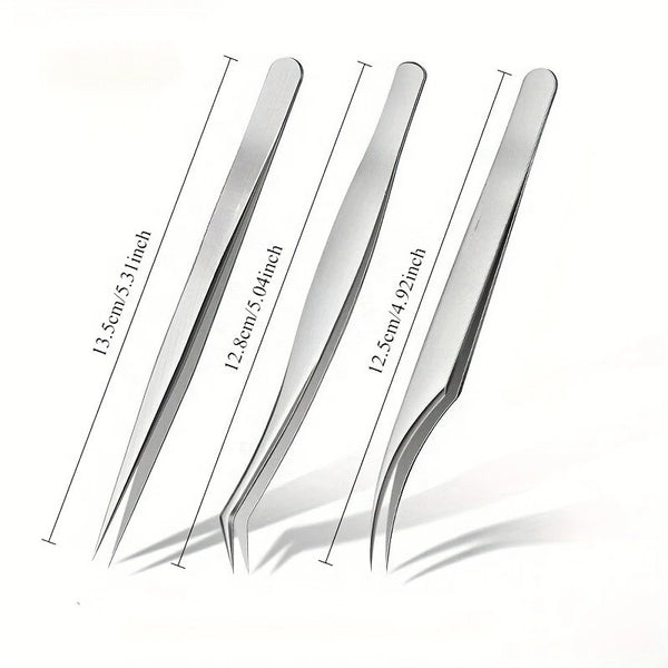 Stainless Steel Precision Pointed Tweezers, Beauty Makeup Eyebrow Pliers, Hair Removal , Accurate Pimple/Blackhead Extraction