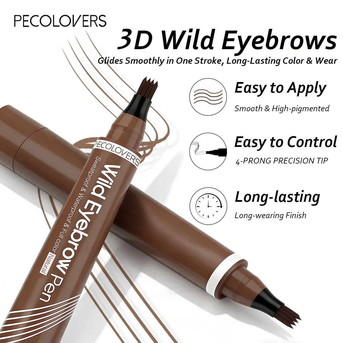 6PCS/SET Non Smudge Eyebrow Drawing Pen Set,Waterproof,Long-Lasting,Soft Balanced Color Payoff,Free Hand Easy Operation,Multiple Shade Selection,Liquid Brow Definer Collection Suitable For Daily Basic Eyebrow Styling Needs