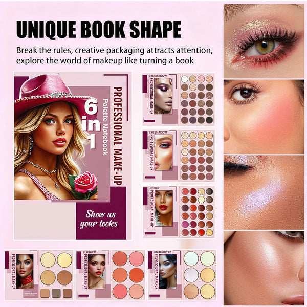 Eyeshadow Palette Book 76/91/117 Colors Matte Shimmer Glitter High Pigmented Long Lasting Resistant Beginner Friendly Makeup for Daily Use Party Gift Women Girl