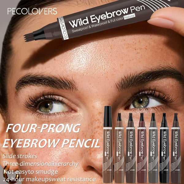 6PCS/SET Non Smudge Eyebrow Drawing Pen Set,Waterproof,Long-Lasting,Soft Balanced Color Payoff,Free Hand Easy Operation,Multiple Shade Selection,Liquid Brow Definer Collection Suitable For Daily Basic Eyebrow Styling Needs