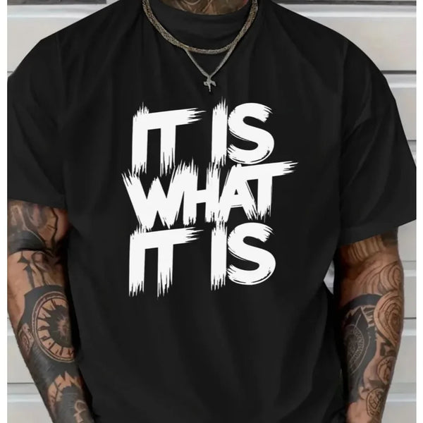 Men'S Red Pattern T-Shirt  Casual Short Sleeve Round Neck Eye-catching Print, All-season Comfort Machine Washable Easy Fit Top