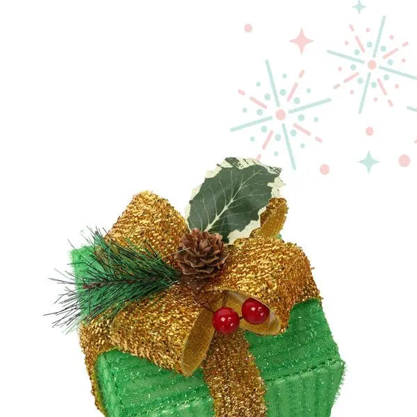 ABS Plastic LED60 Light Warm White Christmas Lights Three Piece Set in Onion Cloth Gift Box Model D0100XUDA9G