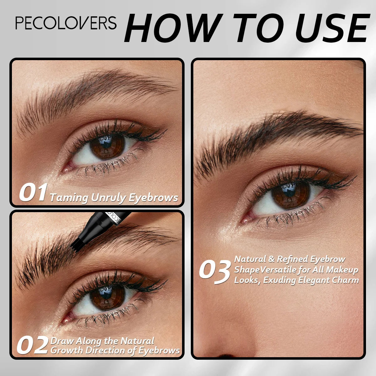 6PCS/SET Non Smudge Eyebrow Drawing Pen Set,Waterproof,Long-Lasting,Soft Balanced Color Payoff,Free Hand Easy Operation,Multiple Shade Selection,Liquid Brow Definer Collection Suitable For Daily Basic Eyebrow Styling Needs
