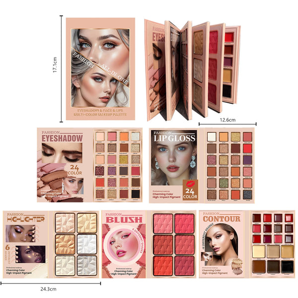 Eyeshadow Palette Book 76/91/117 Colors Matte Shimmer Glitter High Pigmented Long Lasting Resistant Beginner Friendly Makeup for Daily Use Party Gift Women Girl