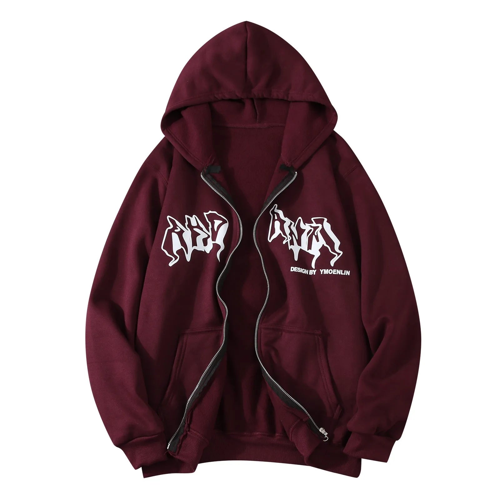 Men'S Sweatshirts Hoodies Zip Up Jacket Zip Up Hoodies Hip Hop Sweatshirt Vintage Goth Print Hooded Jacket Sudaredaras Hombre