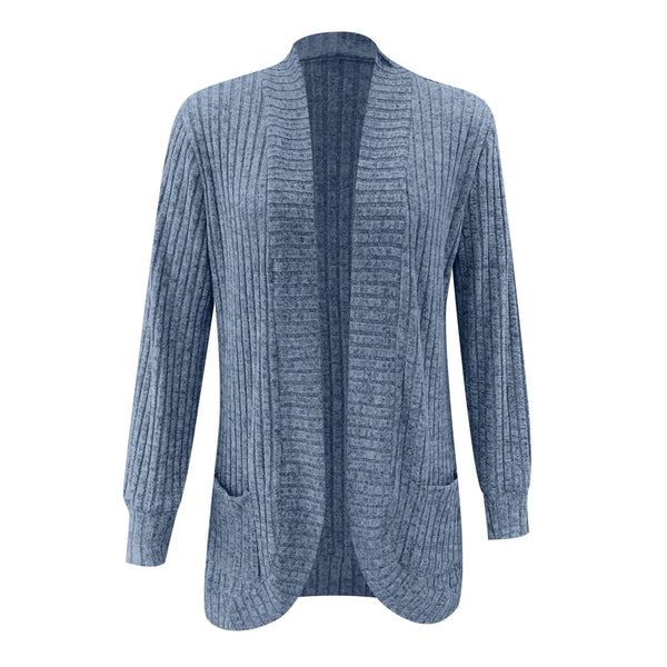 Women Hollow Out Open Front Cardigan With Pockets Loose Fashion Casual Open Front Long Sleeve Chunky Coat With CáRdigans