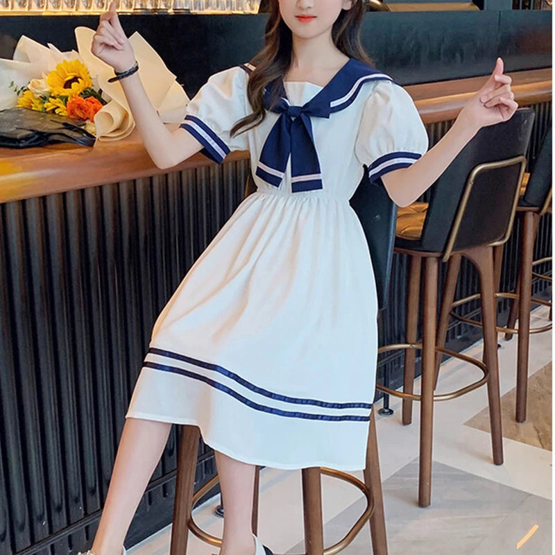 Girls School Dress Summer Dresses for Kids Costume Preppy Style School Teenagers Children Clothes Vestidos Dresses