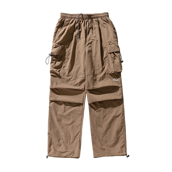 Male Summer Double Pleated Parachute Pants With Large Pockets Casual Outdoor Cargo Men'S Outdoor Sports Jogging Tactical Pants