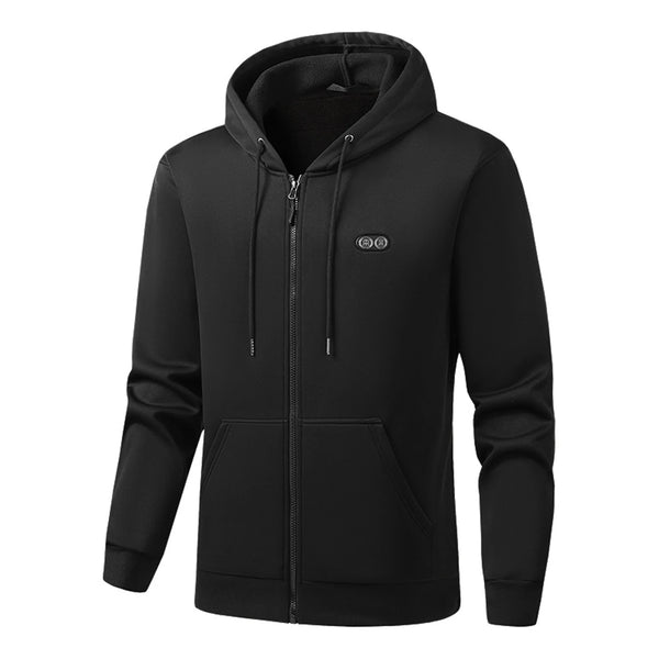 Men'S Hooded Sweater Jackets Coat Solid Color Zipper Hooded Hot Sweater 17 Heating Warm Sweater Thick Long Sleeves Tops