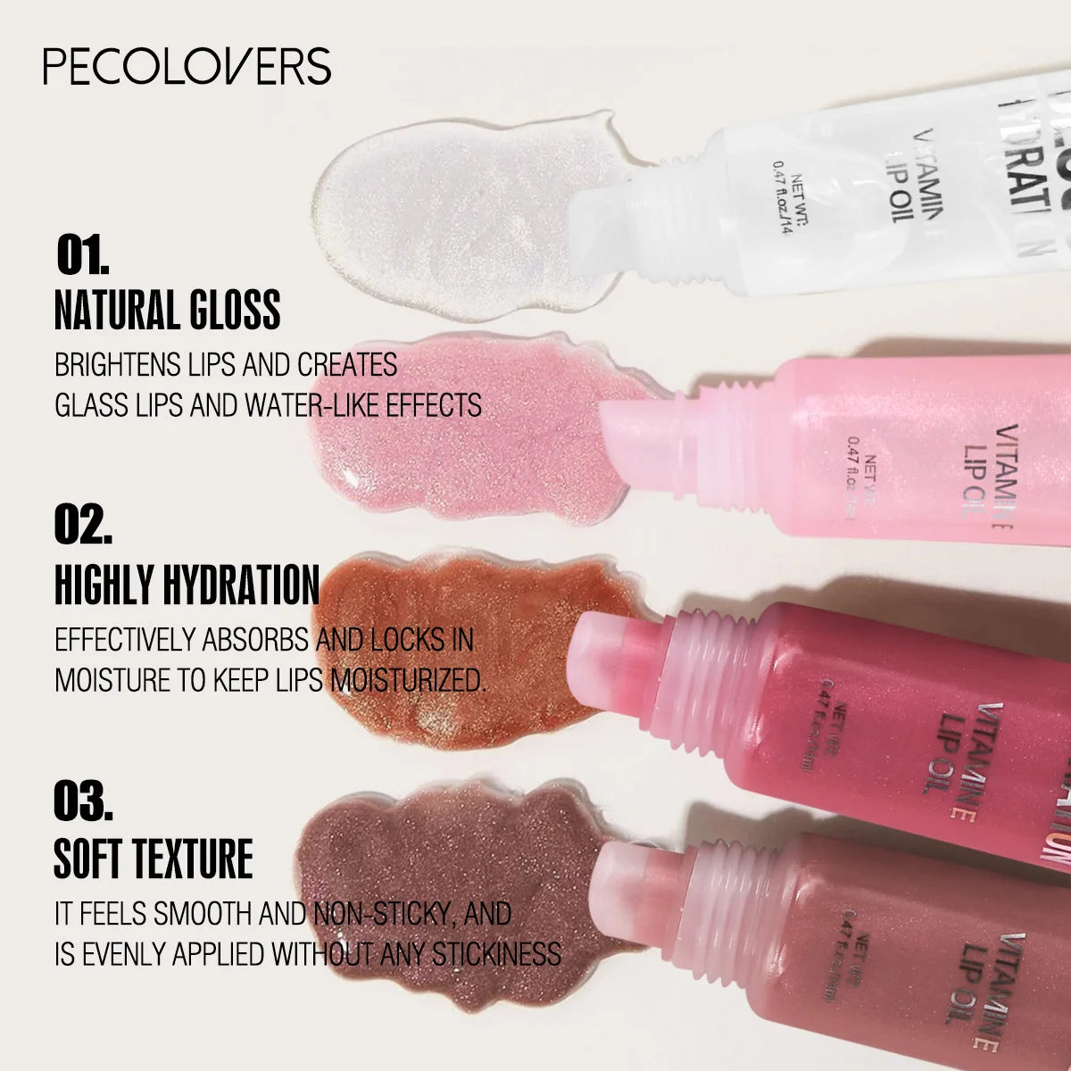 8PCS/SET Moisturizing Lip Oil Kit,Even Spreadable,Non-sticky,Translucent Shine Layer,Eye Shadow Base,Multi-shade Glossy Liquid,Everyday Lip Cosmetic For Casual Outdoor And Simple Party Looks