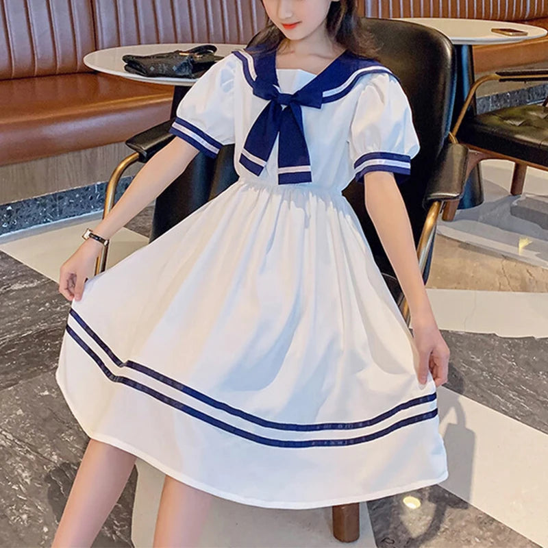 Girls School Dress Summer Dresses for Kids Costume Preppy Style School Teenagers Children Clothes Vestidos Dresses